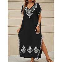 Women's Printed Figure-flattering Dress Below-the-knee Length