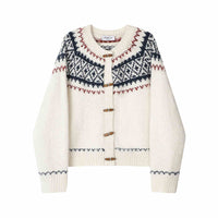 Christmas Sweater Cardigan Winter Slimming Two-tone Coat