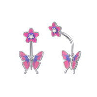 Dripping Butterfly Belly Ring Navel Stud Piercing Jewelry