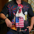 Casual Animal Beer Chicken Printed Shirt