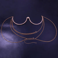 Simple And Versatile Full Diamond Chest Chain Body Chain Female