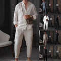 Mens Casual Sporty LongSleeve Top And Pants Set Simple Style