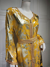 Muslim Gilded Robe Women's Two-piece Set With Belt
