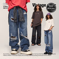 Street Men's Wear Hole Washing Water Wide-leg Jeans