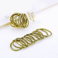 10-pack High Elastic Shiny Children's Thumb Rubber Band Gold Leaf Hair Band Accessories