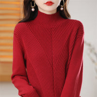 Women's Thickened Half-high Collar Cotton Long-sleeved Bottoming Sweater