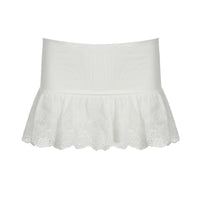 French High Waist Elastic Double Layer Lace Stitching Pantskirt