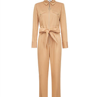 Workwear Style Simple Rivet Slim Solid Color Jumpsuit Women