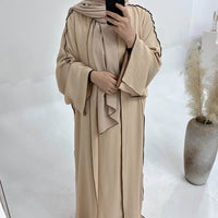 Dubai Solid Color Hook Cardigan Gown
