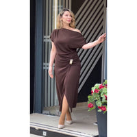 French Style Fitted Waist Long Dress Women's Summer