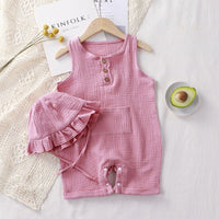 Baby Vest Short Sleeve Rompers New Cotton Double-layer Gauze