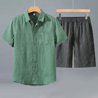 Linen Shirt Men's Short-sleeve Suit