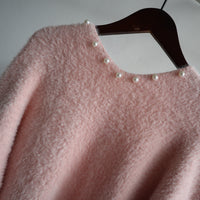 Women's Beaded Mink Fleece Knitted Cardigan