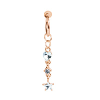 Heart-shaped Zircon Ring Without Perforation Body Piercing Jewelry Titanium Steel Inlaid Pearl Navel Nail