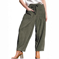 Women's Corduroy Loose-fit Wide-leg Pants