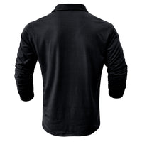 Lapel European And American Men's Shirt Solid Color Long Sleeve