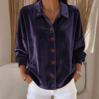 Womens Multi-Color Velvet Cardigan With Long Sleeves For Casual Wear