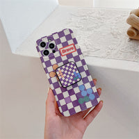Creative Lattice Mirror Stand Phone Case