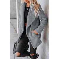 Fashion Casual Wool Lamb Jacket Zipper Pocket Fleece Coat