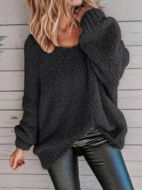 Loose Casual Plus Size Crew Neck Pullover Sweater