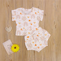 New Ins Sun Rainbow Loose Short-sleeved T-shirt Shorts Suit