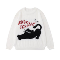 Winter Real Shot American Sweet Girl Loose Furry Pullover Sweater