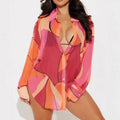 Women's Printed Bikini Blouse Beach Vacation