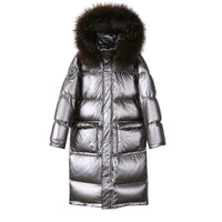Korean Style Western Style Mid-length Fur Collar Overknee Thickened Coat