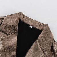 Collared Long-sleeved Shirt And High-waisted Wide-leg Pants Two-piece Set