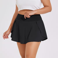 Plus Size High Waist Running Sports Short Skirt Women's Fitness Pants Yoga Skirt