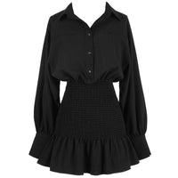 Fashion Long Sleeve Collar Button Jumpsuit Women's Design Short