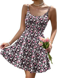 Strappy Floral Casual Pocket Holiday Dress