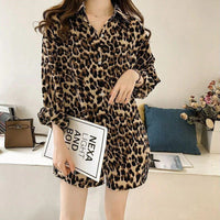 New Stylish Loose Plus Size Leopard Long Sleeve Pattern Mid-length Shirt For Women