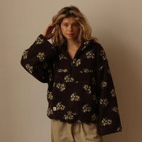 Fleece Flower Womens Hoodie