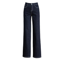 High Waist Denim Stretch Mop Wide Leg Pants