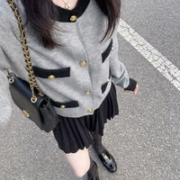 Women's Classic Style Knitted High-grade Sweater Short Coat