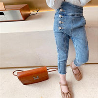 High-waist Korean Denim Trousers Female Treasure Elastic And Western Style