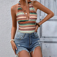 Women's Printed Halter Sleeveless Vest