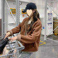 Lamb Wool Maillard Coat For Women