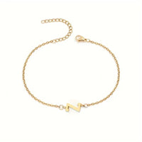 Minimalist Stainless Steel Bracelet With Real Gold Lettering Inside The Cuff