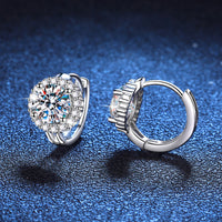 S925 Sterling Silver Moissanite Earrings For Women SUNFLOWER Ear Clip