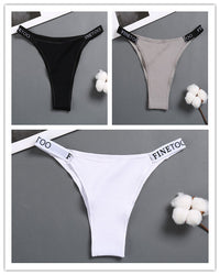 Women's high waist high slit cotton thong