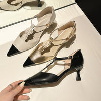 Women's Flower Stiletto Heel Pointed Toe Shallow Mouth Shoes