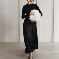 European And American-style Designer Round-neck Long-sleeve Autumn Dress