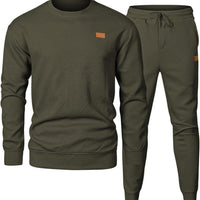 Round Neck Jacquard Sweater Set Men