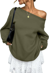 Sweaters Women's Clothing Solid Color Diagonal Collar