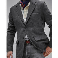 AutumnWinter British Retro Gentlemans Tweed Wool Coat For Men