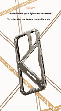Men's Titanium Alloy Metal Drop-resistant Hollow Heat Dissipation Phone Case