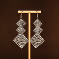European And American Exaggerated Multi-layer Hollow Metal Wafer Earrings