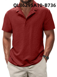 Printed Men's Loose Trendy Short Sleeve Lapel Shirt